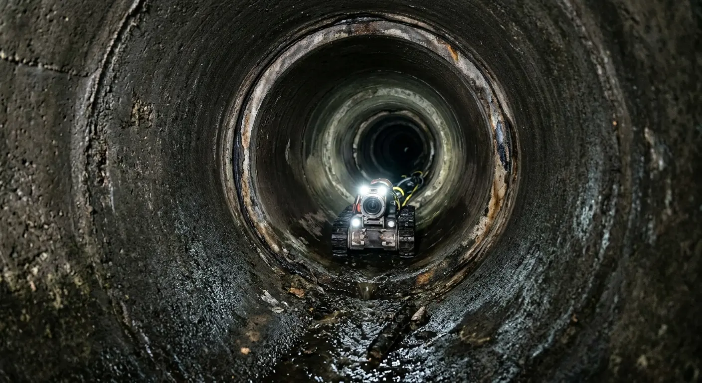 Robotic sewer camera inspecting pipe interior for Sewer Line Repair in Allen